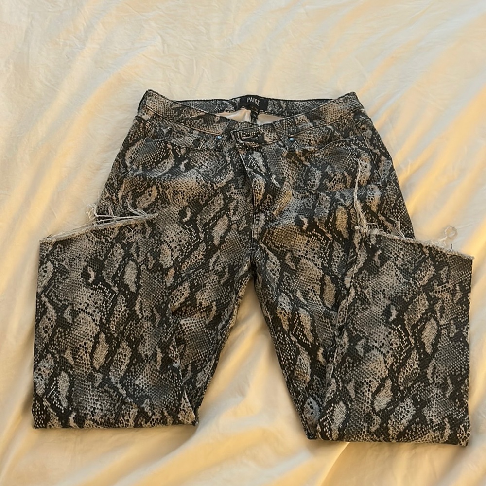 Paige hoxton slim snakeskin print denim